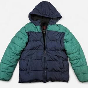 Swiss Tech Winter Puffer Jacket Boys Large 10–12 Hooded Colorblock Insulated